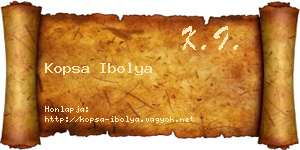 Kopsa Ibolya névjegykártya