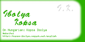ibolya kopsa business card